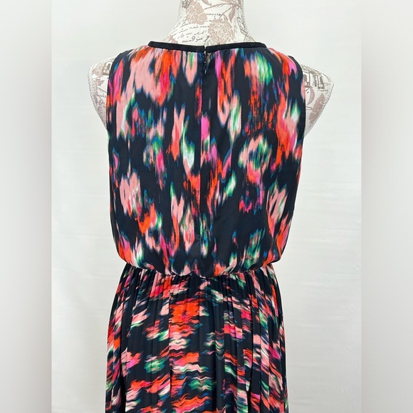 CALVIN KLEIN Navy abstract print sleeveless round neck dress size 8. - Picture 4 of 12